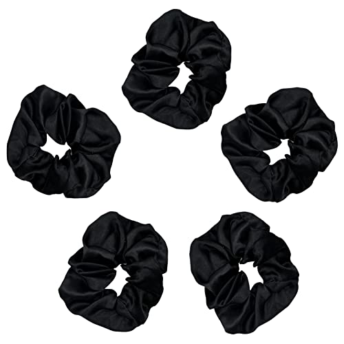 LLTGMV Satin Scrunchies, Softer than Silk, Hair Scrunchies for Frizz Prevention, Satin Hair Ties for Breakage Prevention and Gentle Style Preservation, Sleep and Night Scrunchie, 5 Pack, Blush