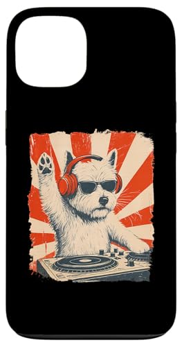West Highland White Terrier, DJ, House-Musik, Retro-Hundeliebhaber Hülle für iPhone 13