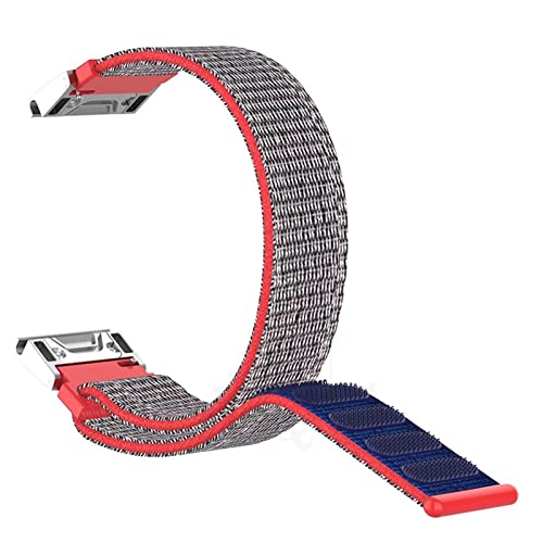 Bracelet de montre en nylon rose pour Garmin Fenix 7X et Fenix 6X Pro 26 mm