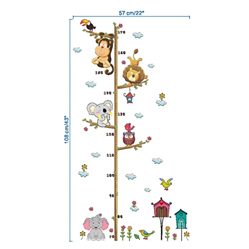 Vinilo Decorativo Medidor de Animales Selva Jungle para Pared miniatura 4
