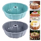 2 Pièces Moule à Kouglof en Silicone 25cm Moule à Brioche en Silicone,Moule Cake Silicones,Moule à Gâteau en Silicones pour Gâteau, Grande Gelée,Pain,Pâtisserie,Cheesecake