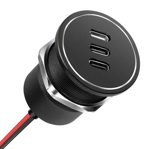CamperXlite USB C Steckdose 12V 3-Port PD Aluminium(1PCS)