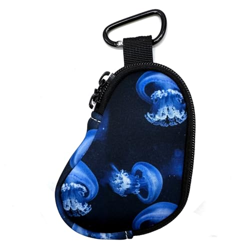 Image of Wanty Asthma Inhaler Holder Neoprene Protective Portable Carrying Bag Travel Inhaler Mini Case Sleeve for L-Shaped Inhaler, Inhaler Not Included (Jellyfish)