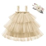 ballkleider lang rot AJEUNGAIN Tutu kleider für baby-mädchen ist ein ärmelloses Kuchen Kleid mit drei Schichten von Tüll, es ist sehr bauschig und bequem, perfekt für beide täglichen Verschleiß und besonderen Anlass, wie ersten Geburtstag, Karneval, Taufe, Taufe, Kommunion, Weihnachten, Halloween, Festzug, Hochzeit, Fotoshooting, Ostern, Tanz.