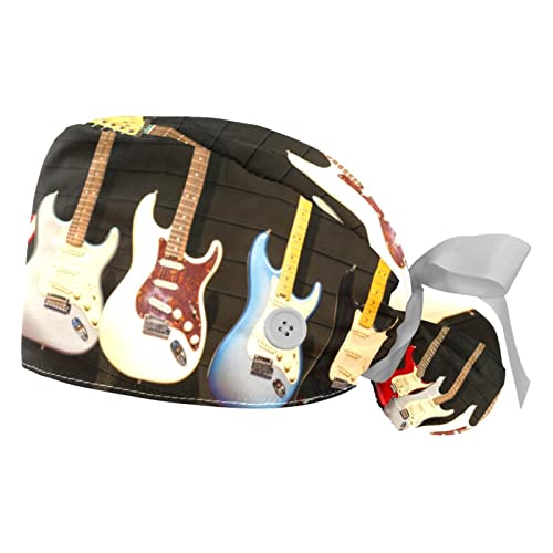 JDEZ 2PCS Chapeaux de Travail pour Hommes Guitare Musicale Casquettes de Travail Ajustables pour Femmes avec Bandeau de Transpiration