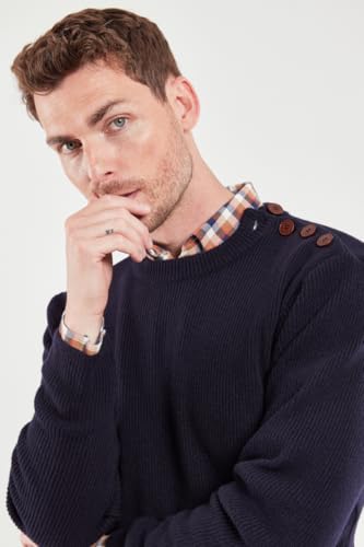 Pull marin Armor Lux homme laine héritage : pull chaud hiver uni coupe over
