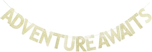 Letrero dorado con purpurina para viajes, mudanzas, compromisos de boda, baby shower, graduación, cumpleaños, despedida de soltera, suministros de