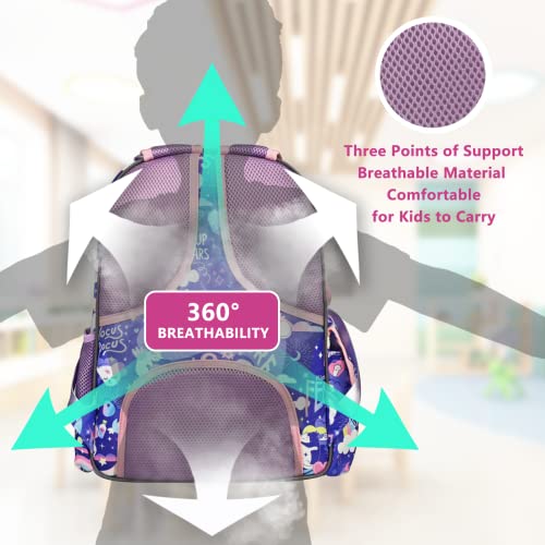 Girls Backpack 16 Inch Cute Cat Backpack For Girls Elementary Kindergarten Kids Backpacks For Girls Kawaii Light Purple Backpack Large Capacity With Lots Of Pockets #TOP1