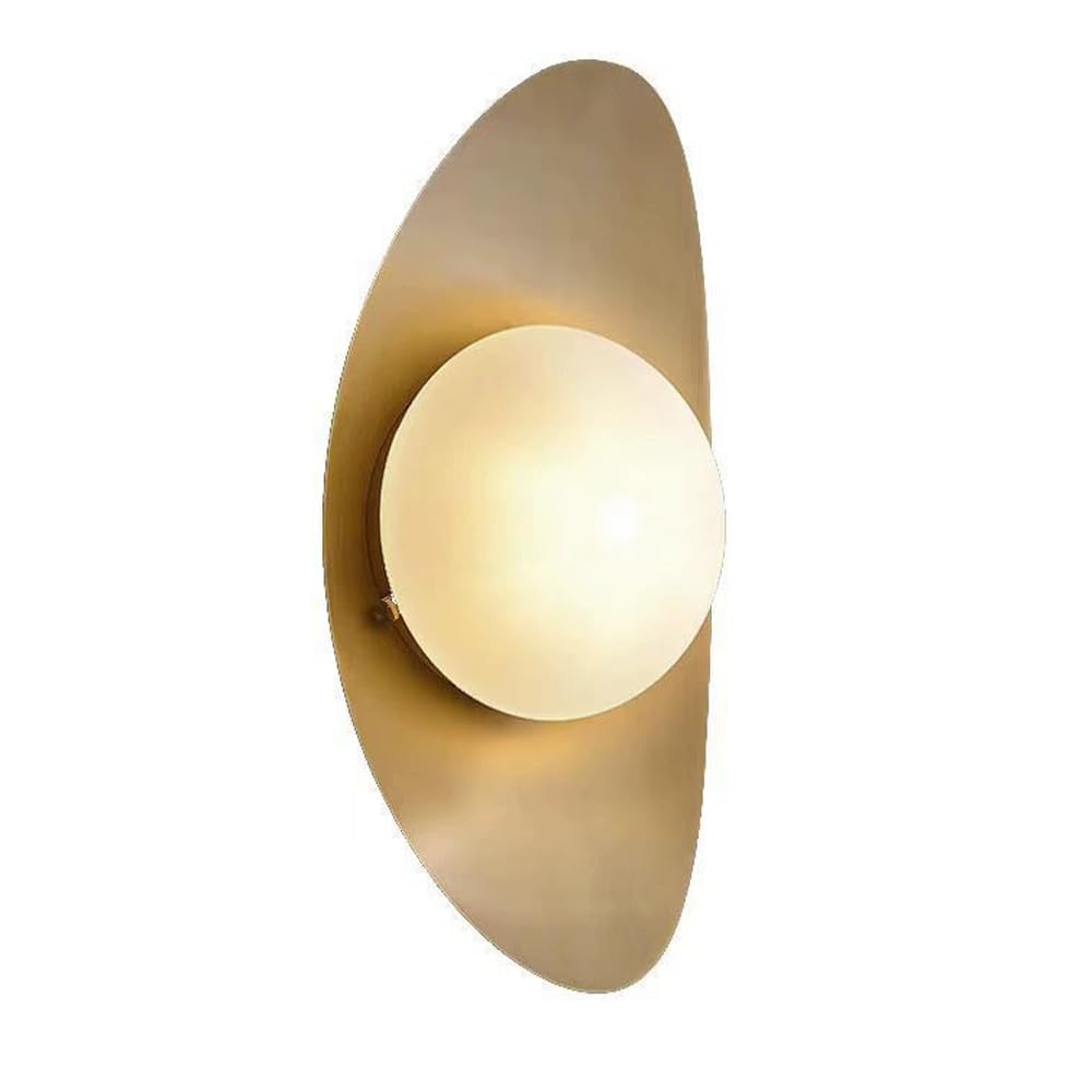 HUAYUSEDF Creative Single-Head Wall Light, Nordic Industrial Style Lamp, G9 Screw Metal Glass Sconce, Restaurant Porch Entrance Wall-Mounted Decorative Lighting Fixtures