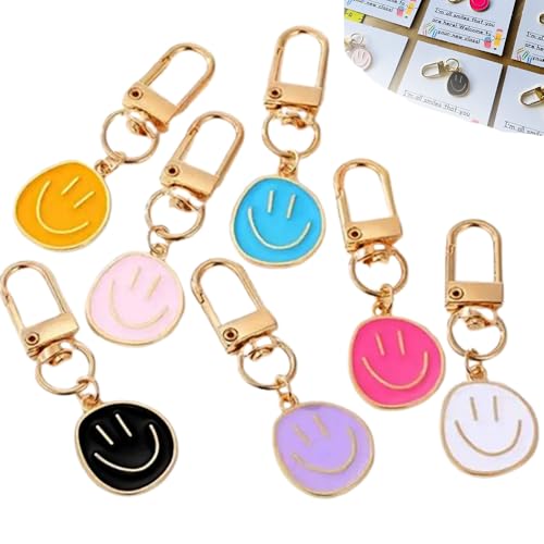 Set of 25 First Day of School Gifts for Students, Smile Expression Keychain Enamel Pendants Charms, Welcome to Your New Class Key Chain Gift from Teacher