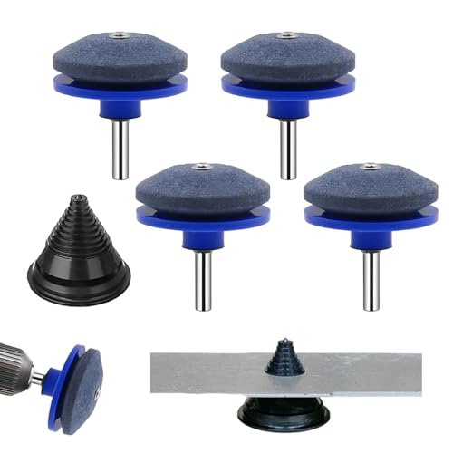 SIGANDG Afilador de cuchillas desafiladas de cortacésped, Afilador de cortacésped，Viene con Balancer para cualquier taladro eléctrico manual y herramientas de jardín (5 piezas)