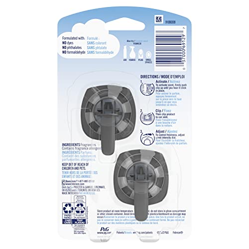 Image of Febreze Vent Clip Car Air Freshener, Odor Eliminator, Watermelon Scent, 2 CLIPS