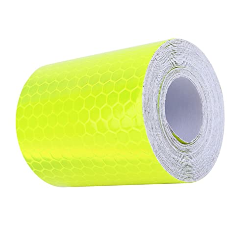 Walfront Reflective Safety Tape, Fluorescent Yellow Green, Roll, Multi-Surface, Waterproof, High Visibility, Emergency Vehicle Safety Marking