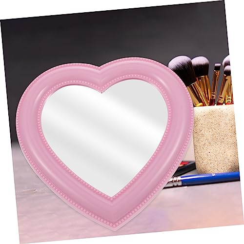 Espejo de maquillaje corazón para baño y escritorio miniatura 2