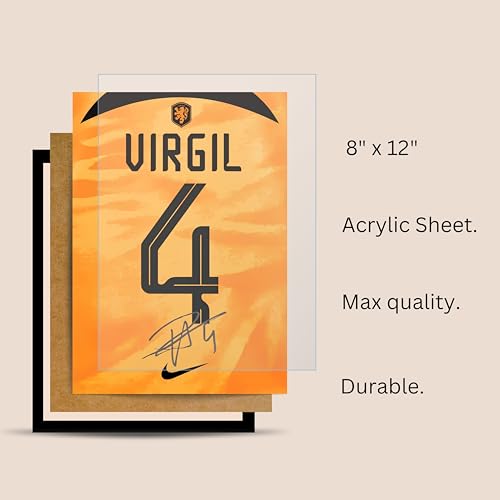 Image of Posternet Van Dijk Virgil Wall Poster Frames | 8x12 inch | World Cup special signed Jerseys Series | Hanging Wall Artwork Frames for Living Room, Bedroom, Office and Etc