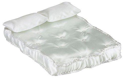 Classics by Handley Dollhouse Double Mattress with Pillows, White Fabric