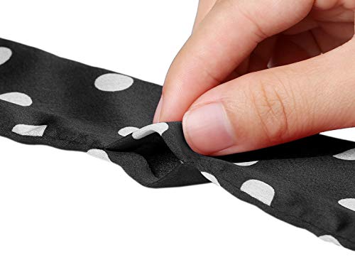 Allegra K 50s Skinny Silky Scarf Polka Dots Waistband Long Narrow Neckscarf Bag Handle Accessory4