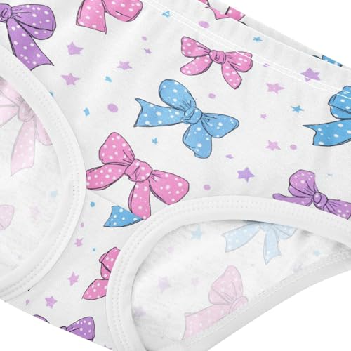Wusikd Pink Blue Bows Star Girls' Underwear Cotton Girls Briefs Soft Toddler Underwear 2T4
