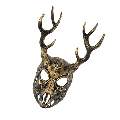 carotoe Tête de cerf en bois de cerf pour bal masqué, Halloween, carnaval, fête