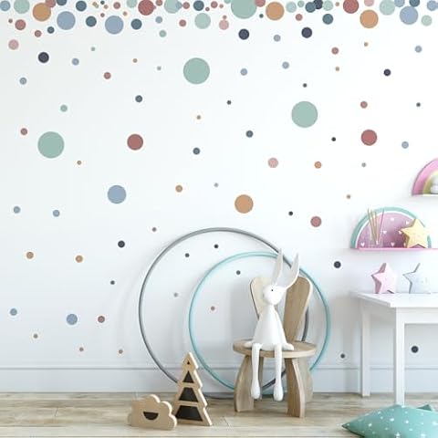 140 sztuk naklejek ściennych dla dzieci, kropki naklejki ścienne, naklejki ścienne Boho, kropki, samoprzylepne kropki, naklejki ścienne, dziewczynki pokój dziecięcy sypialnia przedszkole dekoracja
