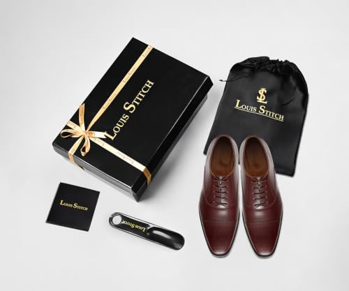 Image of LOUIS STITCH Men's Derby Shoes | Handmade Italian Leather Formal Shoes | Classic Lace-Up Derby Shoes for Men | Premium, Office & Wedding Shoes | Sizes 6-12