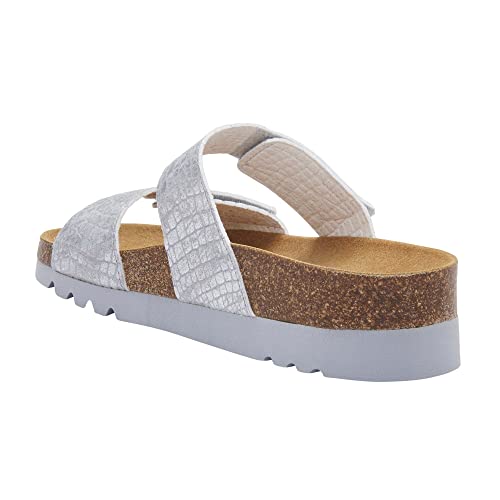 Scholl Lusaka 2.0, Sandale Femme, Silver, 41 EU