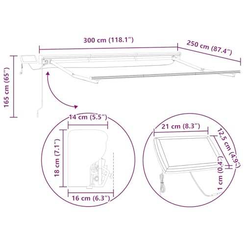 Auvent rétractable anti-UV et store extérieur LED pour balcon - 3