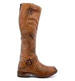 Bed stu Women's Glaye Motorcycle Boot, Tan Rustic/White, 6.5 M US