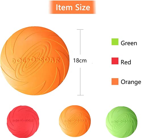 JINYUNMIN 3 Stück Hund Frisbees, Haustier fliegenden Untertasse, Gummi Fliegende Scheibe, interaktive Outdoor-Spielzeug, 7 Zoll / 18 cm, perfekt für Hund werfen, Training, Spielen und fangen