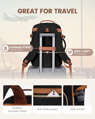 Image of LOVEVOOK 40L Travel Backpack Flight Approved Carry on Backpack,3 Packing Cubes,Waterproof Personal Item Travel Bag,TSA Carry on Luggage Suitcase Travel Essentials,Gifts for Women & Men,fits 17 inch Laptop