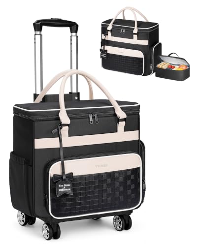 Ytonet Rolling Tote Bag with 4 Spinner Wheels, Rolling Laptop Bag for Work