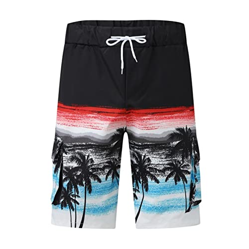 WSAD Herren Badehose Sommer Badeshorts 3D Print Grafik Strand Surf Board Shorts Herren Schnelltrocknende Badeshorts Mit Kordelzug Beachshorts Boardshorts Schwimmhose Männer Mit Palmen Cover