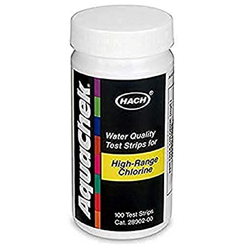 Hach 2890200 Aquachek Free Chlorine Test Strip, 0-600 mg/L
