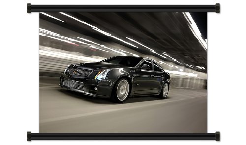 ScrollDepot Cadillac CTS Fabric Wall Scroll Poster, 32 x 24 Inch, Framed, Portrait, Matte Finish, Indoor Use, Living Room