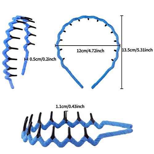 Duufin 12 Pieces Zigzag Shark Tooth Hair Headbands Wave Teeth Comb Headbands Non-Slip Headband Fabric Covered Colorful Zig Zag Headbands For Girls And Women, 12 Colors #TOP1