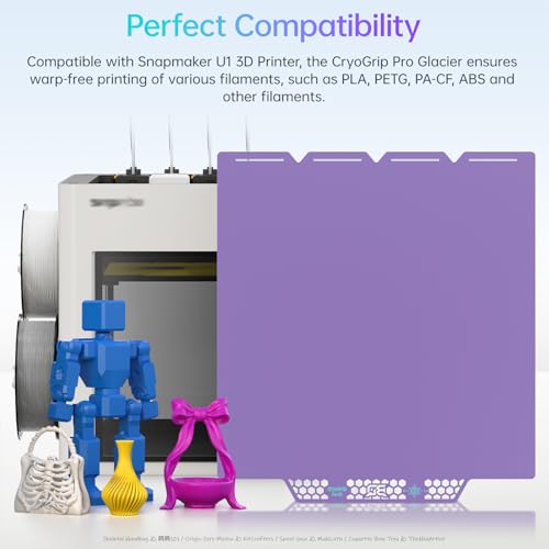 Image of BIQU CryoGrip Pro Glacier Purple Compatible with Snapmaker U1 3D Printer 276x304.5mm Panda Build Plate Double Sided Upgrade Plate Removable Surface Platform
