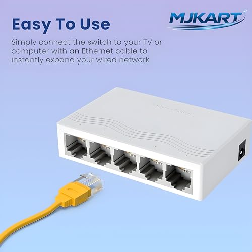 Image of 5 Port Fast Ethernet Switch 10 /100 Mbps LAN Network Hub | Plug & Play Unmanaged, Fanless Silent Design | RJ45 LAN Expander for PC, Laptop, Smart TV, CCTV, Router & Gaming