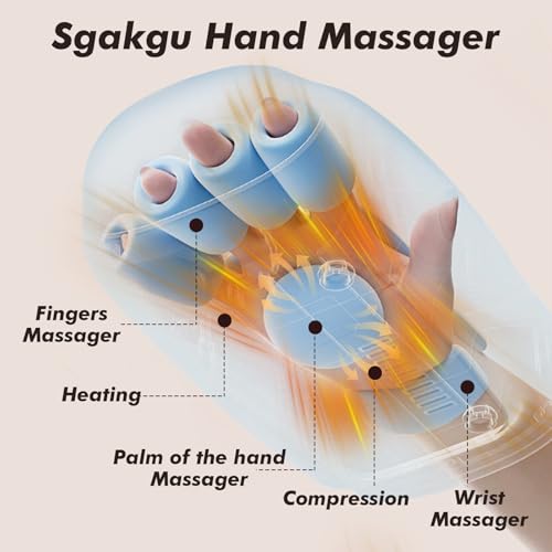 Masseur main électriques sans fil avec chaleur et compression réglable