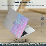 HLAAJJX MacBook Pro 35.6 cm etui M5 M4 M3 M2 M1 (2026-2021 A3427 A3426 A3434 A3401 A3185 A3112 A2992 A2918 A2779 A24422 ), twarda obudowa i Pokrowiec na laptopa i klawiaturę, niebieski fioletowy