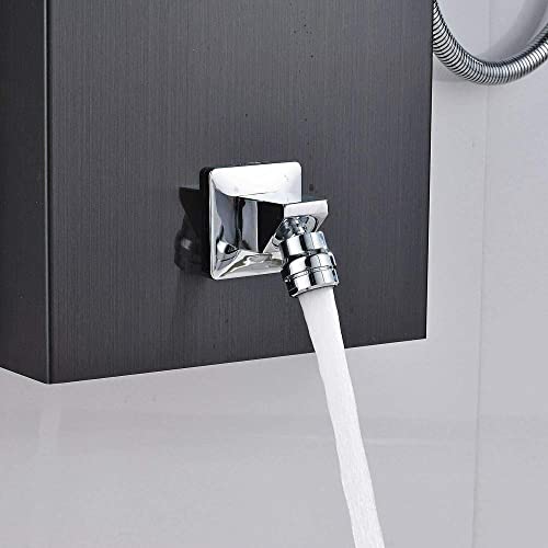 Stainless Steel LED Shower Panel Tower rain Waterfall Massage Nozzle System Mixer Shower Column-Black 1039 miniatura 7