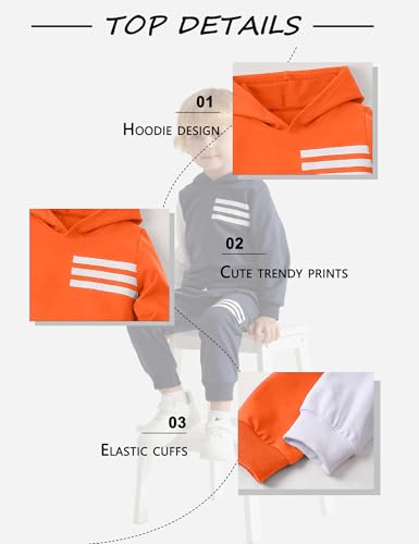 Image of Toddler Boy Clothes Long Sleeve Hoodie Sweatsuits Tops and Pants 2Pcs Boys Fall Winter Outfits Set