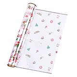 ✿Patrones encantadores: impreso con el adorable Papá Noel, el muñeco de nieve, los árboles de Navidad, el copo de nieve y el patrón de regalo, se ve simple y elegante, crea una fuerte atmósfera navideña.