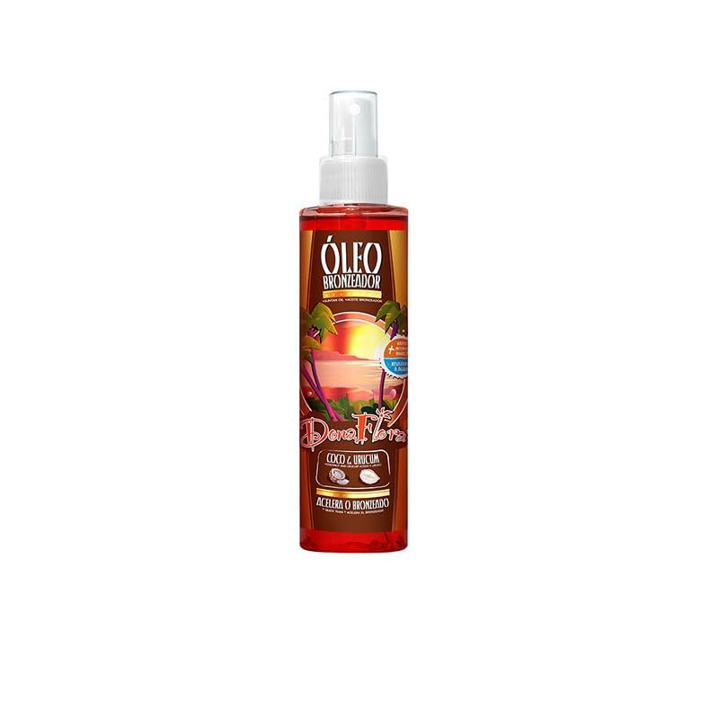 DONA FLORA - Aceite Bronceador de Coco y Urucum | Bronceado Dorado y Radiante | Hidratación Intensa | Protección Antioxidante | Fórmula No Grasa | Aroma Exótico - 200 ml