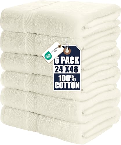 Utopia Towels [6er-Pack Badetuch-Set, 100% ringgesponnene Baumwolle (61x122 cm) mittelleicht und stark saugfähig… – Ansicht 1