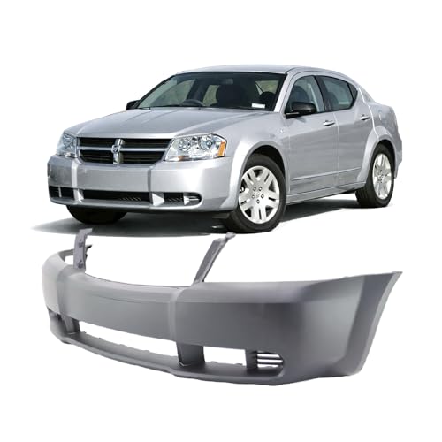 Image of FitParts Compatible with Dodge Avenger 2008-2010 Front Bumper Cover | Primed, With Fog Light Holes, Sedan, Ready to Paint, OEM 68004703AA, CH1000919