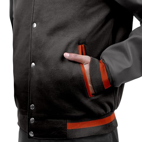 Image of Baseball Wool Letterman Varsity Faux Leather Sleeve For Men | Wool Varsity Bomber Jacket