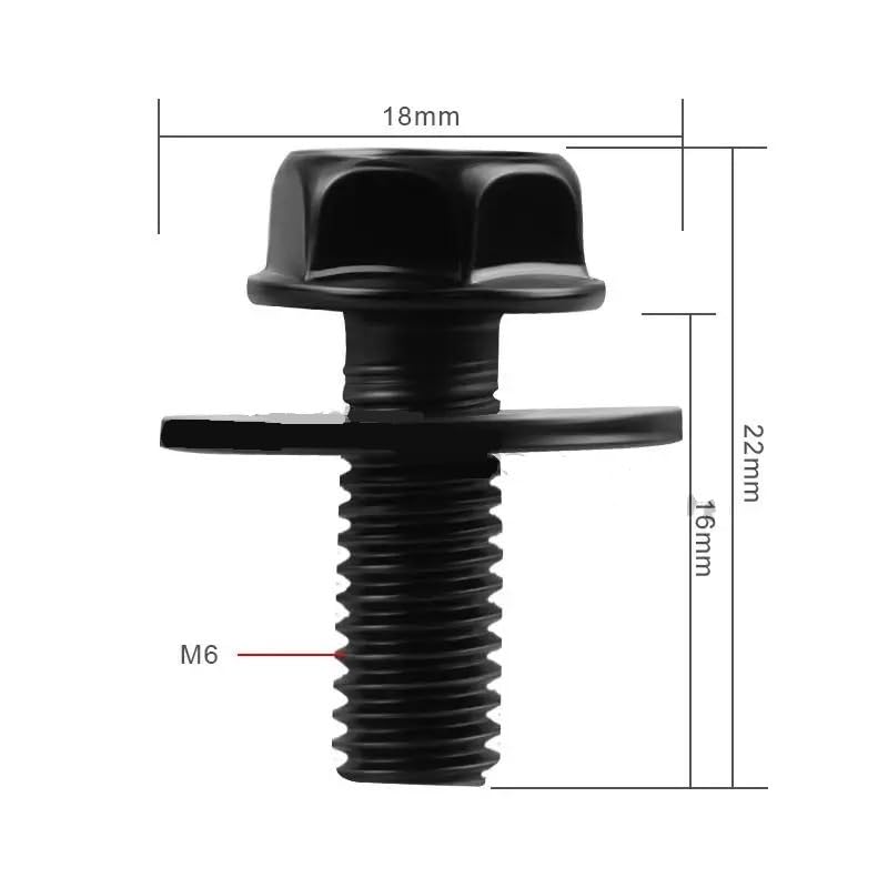 Car M6 Body Bolts for Car Body for Fender Bumper Engine Cover Splash Shield Guard Bumper Fastener Rivet Screws(40PCS)
