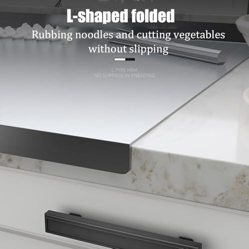 Image of Premium Stainless Steel Chopping Board | Rust-Resistant Cutting Board for Kitchen | Large Countertop Cutting Board for Fruits, Vegetables, Meat, and Atta | Heavy-Duty, Durable, and Safe