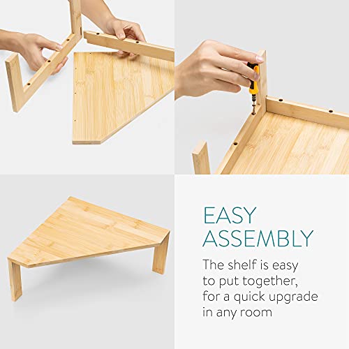 Navaris Balda para Esquina de bambú - Estantería esquinera de 30 x 30 x 15 CM - Estante de rincón para Cocina despensa Dormitorio baño - imagen 6