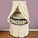 Elite Oval Wooden Baby Bassinet with Bedding, Canopy, and Storage